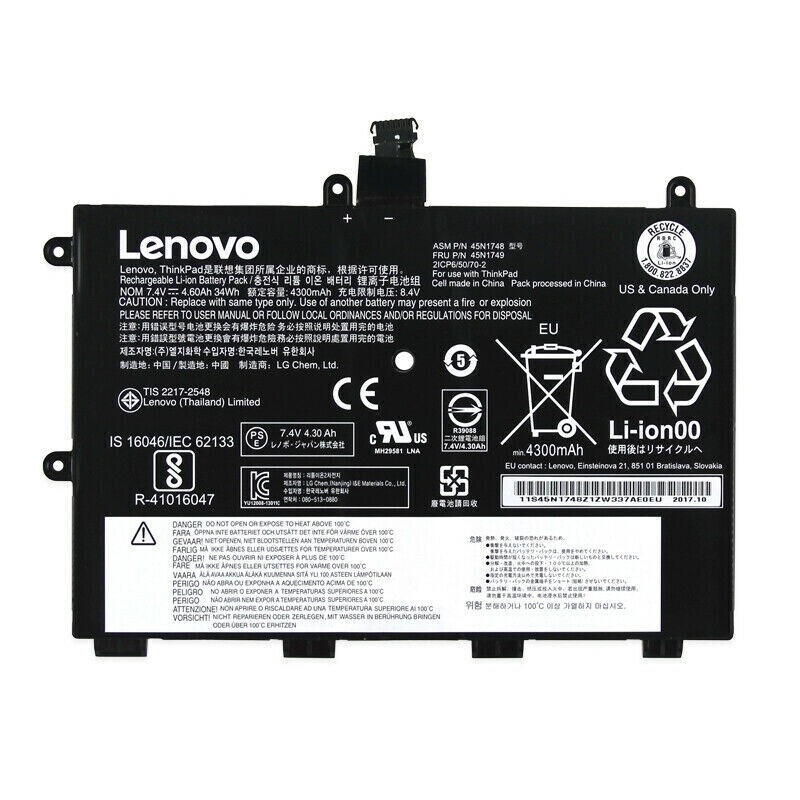 OEM 34Wh 45N1751 Genuine Battery For Lenovo ThinkPad Yoga 11E Chromebook 45N1750