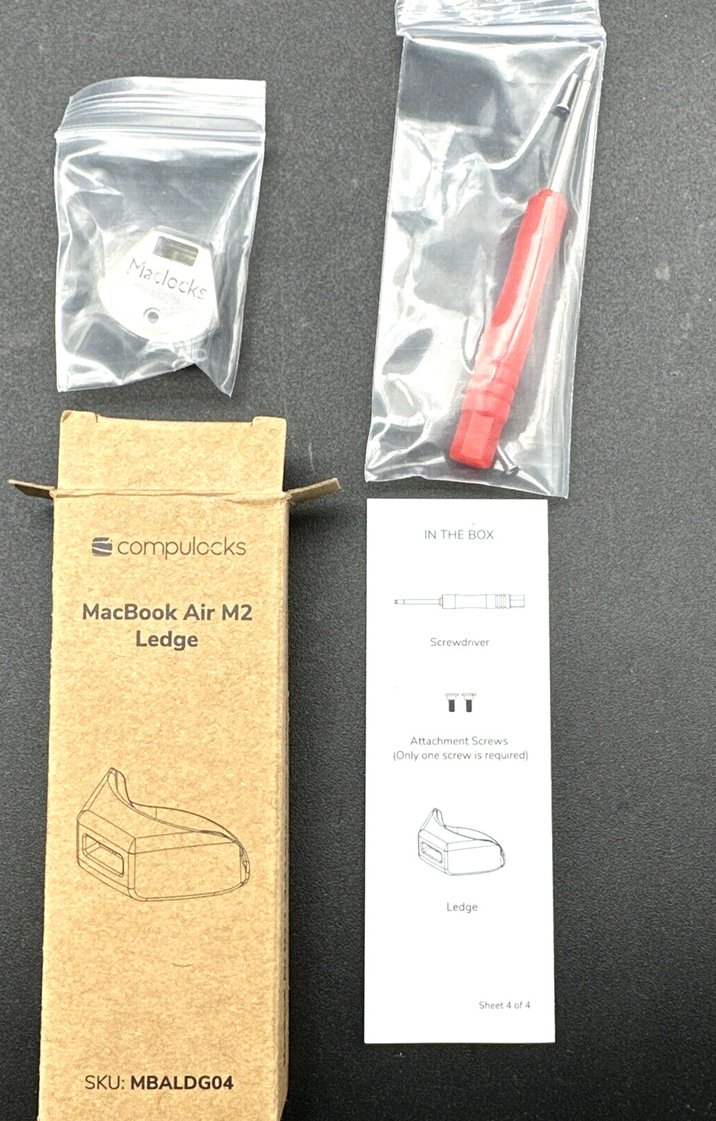 Compulocks Apple MacBook Air M2 2022 T-SLOT Ledge Lock Adapter  MBALDG04 *NEW*