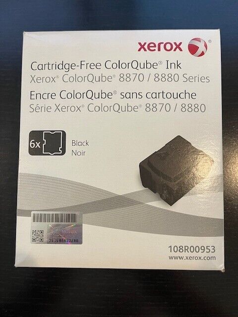 Xerox ColorQube 8870/8880 Series Black Solid Ink 108R00953 / 6x per Box New