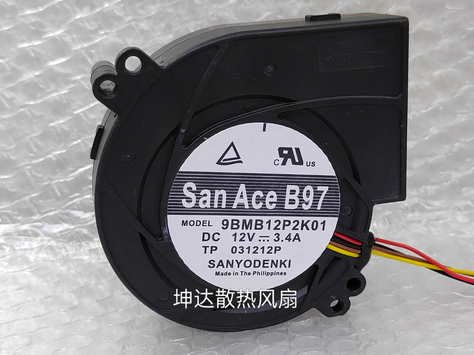 SANYO DENKI 9BMB12P2K01 DC12V 3.4A 4-wire centrifugal heat sink fan