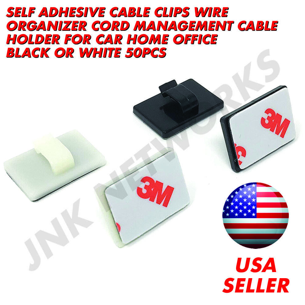 Self Adhesive cable clips wire organizer cord management cable holder 50 Pcs
