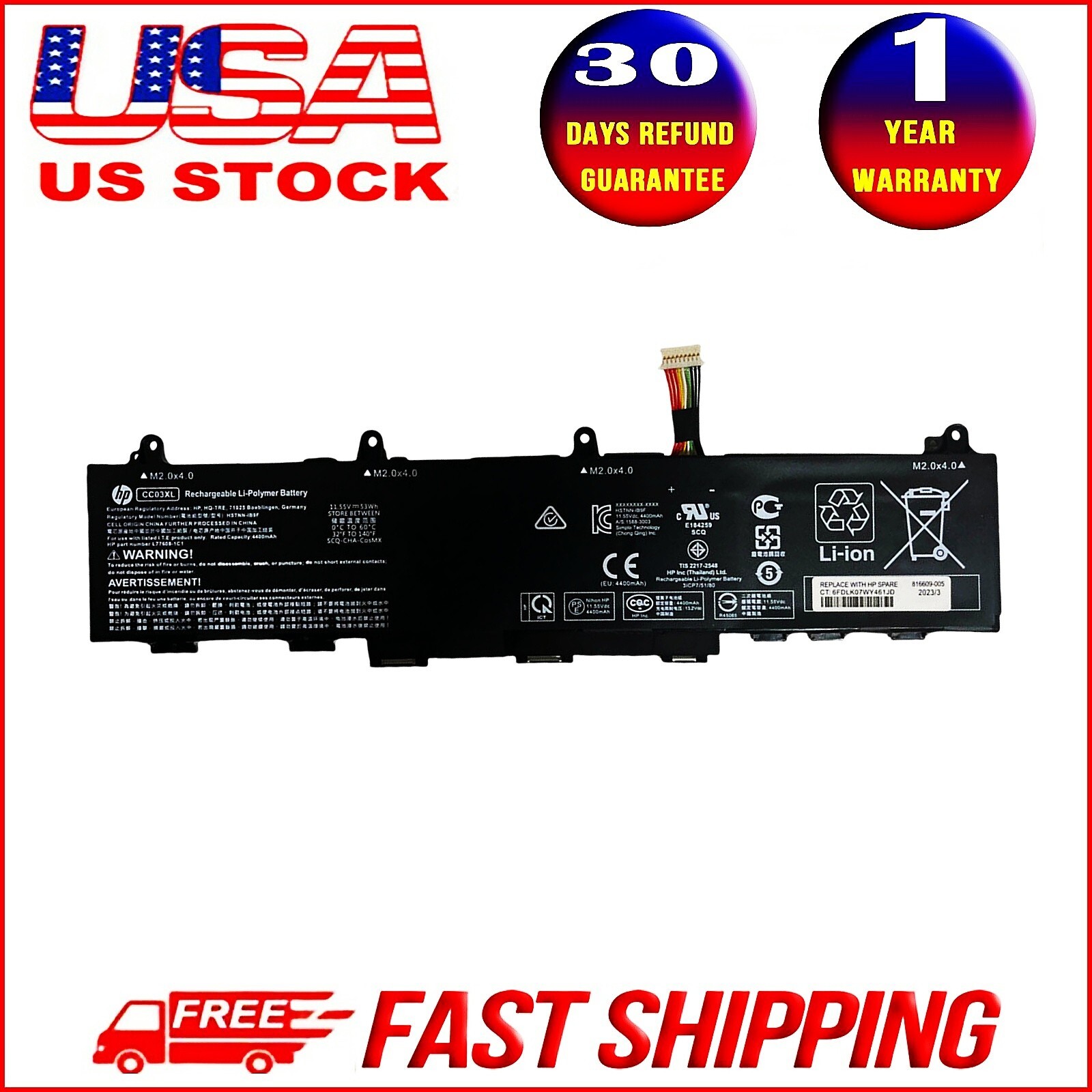 Genuine CC03XL Battery For HP EliteBook 830 835 840 G7 G8 HSTNN-DB9Q L78555-005