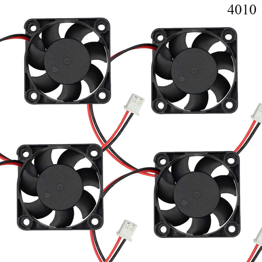 4X DC12V Cooling Computer fanss 4010 3D Printer Sleeve Bearing Brushless 2Pin