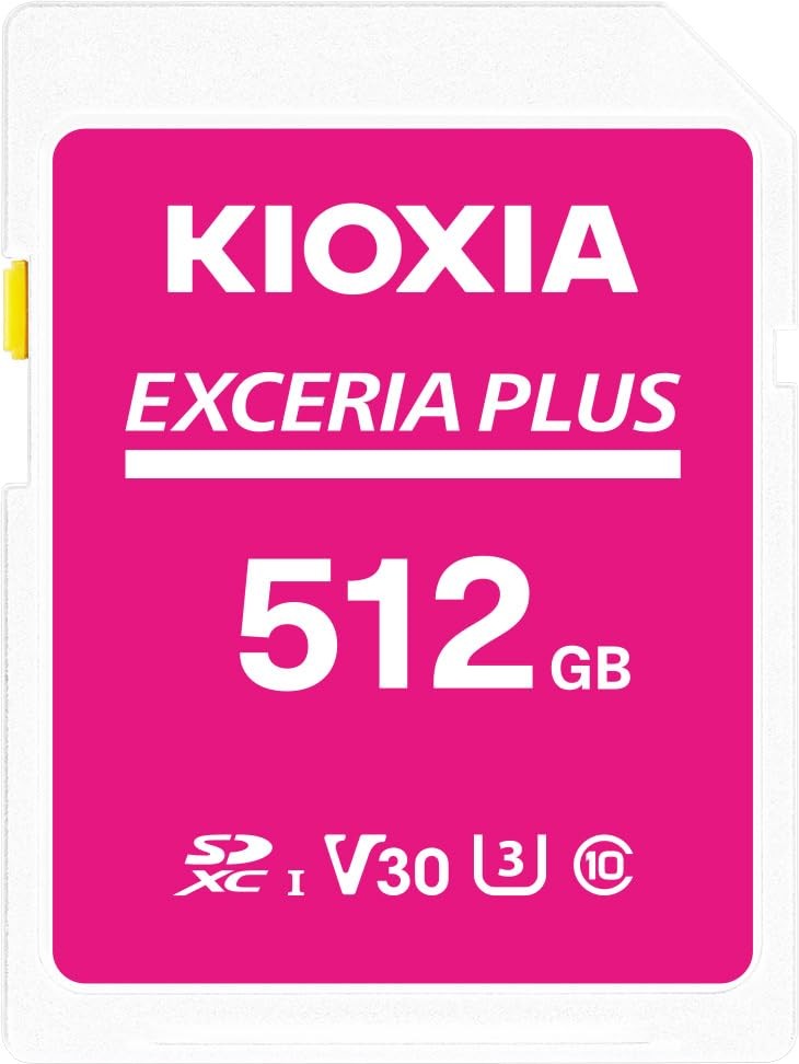 KIOXIA EXCERIA PLUS SD Card 512GB Made in Japan UHS-I U3 V30 Class 10 SDXC