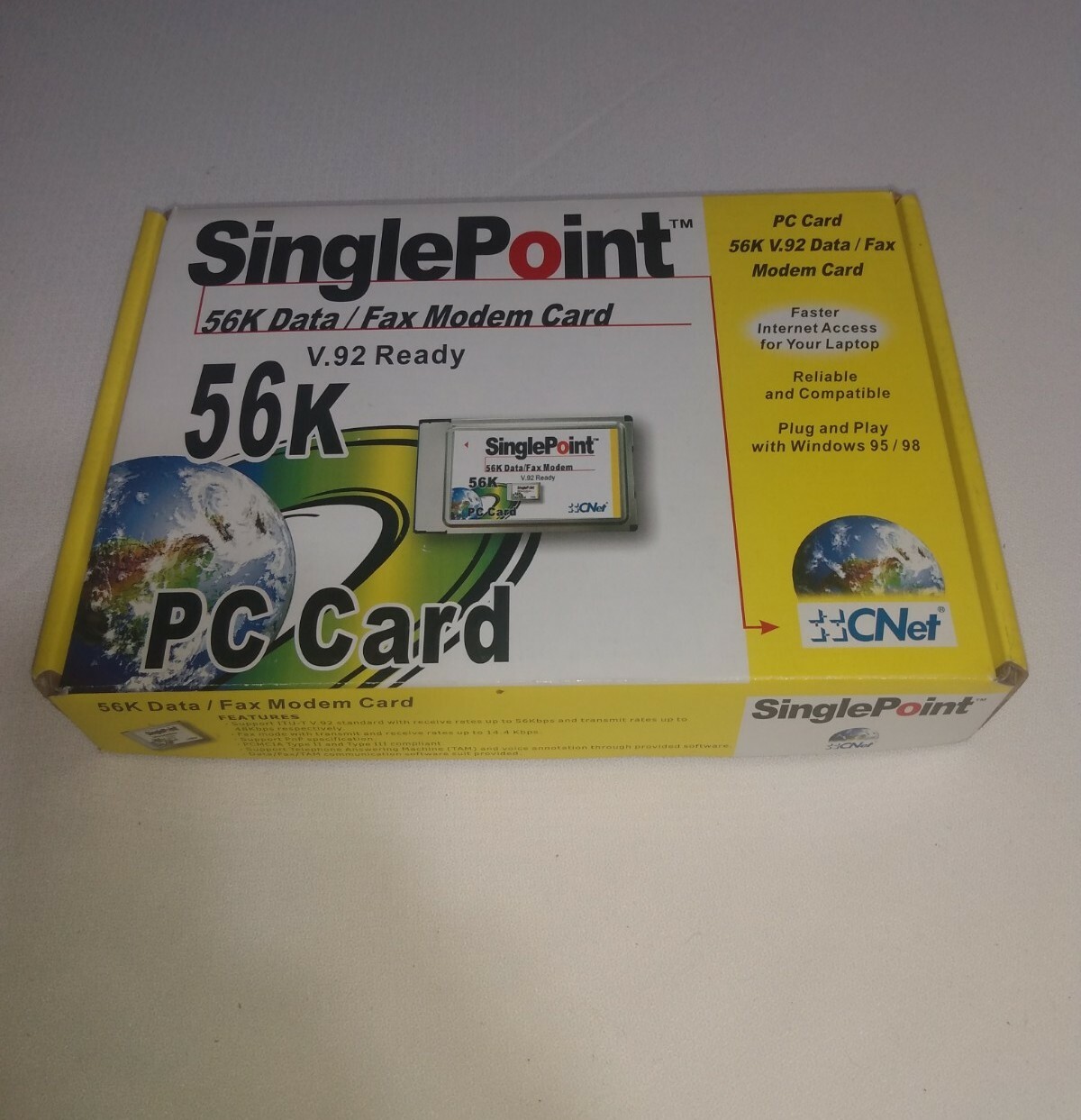 CNet SinglePoint PC Card 56K V.92 FAX / Modem Card