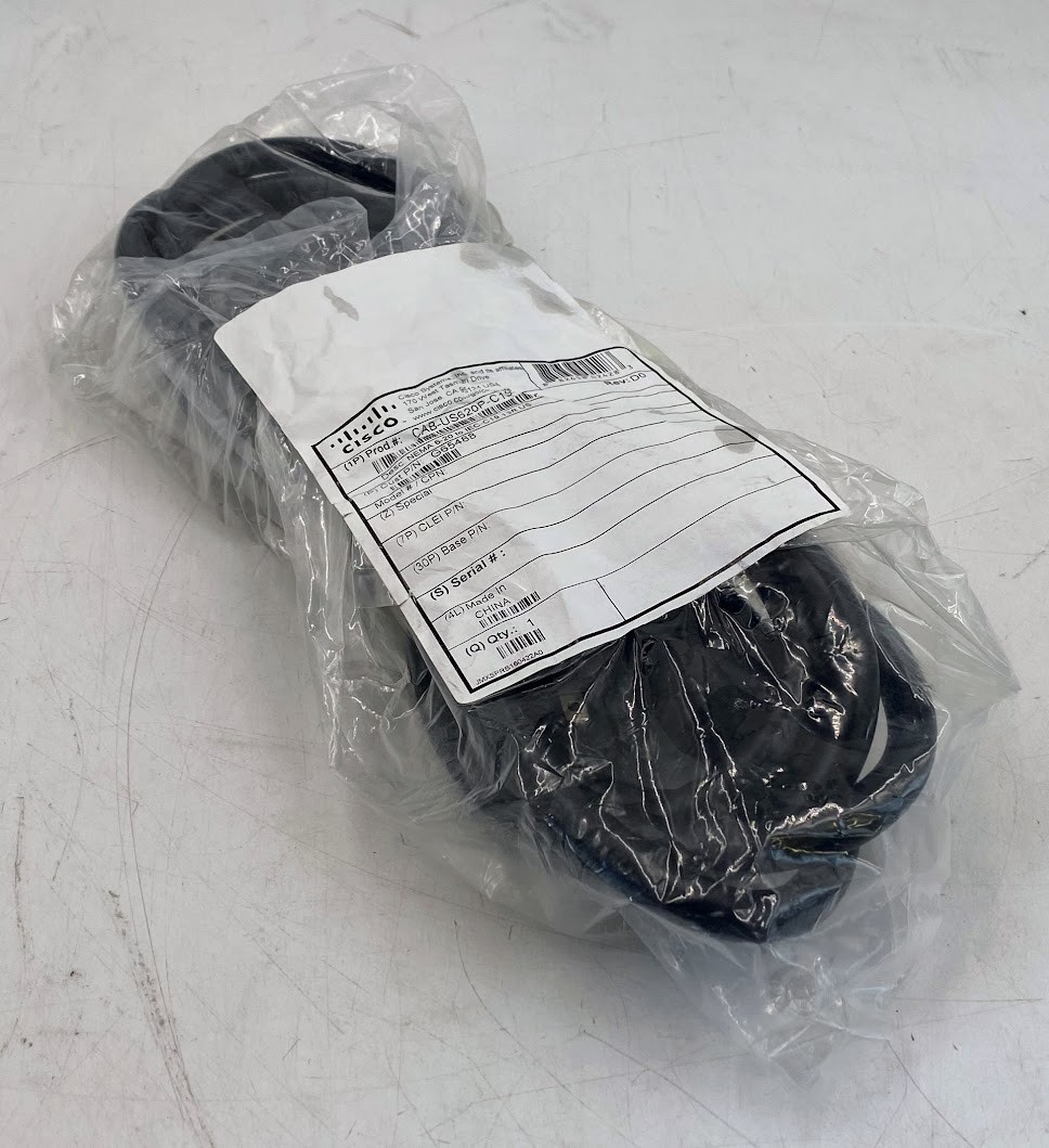 Cisco Power Cord CAB-US620P-C19-US 13FT 250V AC NEMA 6-20P to C19