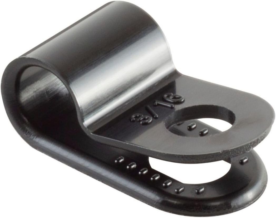 GTSE Black Nylon Plastic Cable Clamps, 3/16" Screw Mounts for Cable, Rope, Tu...
