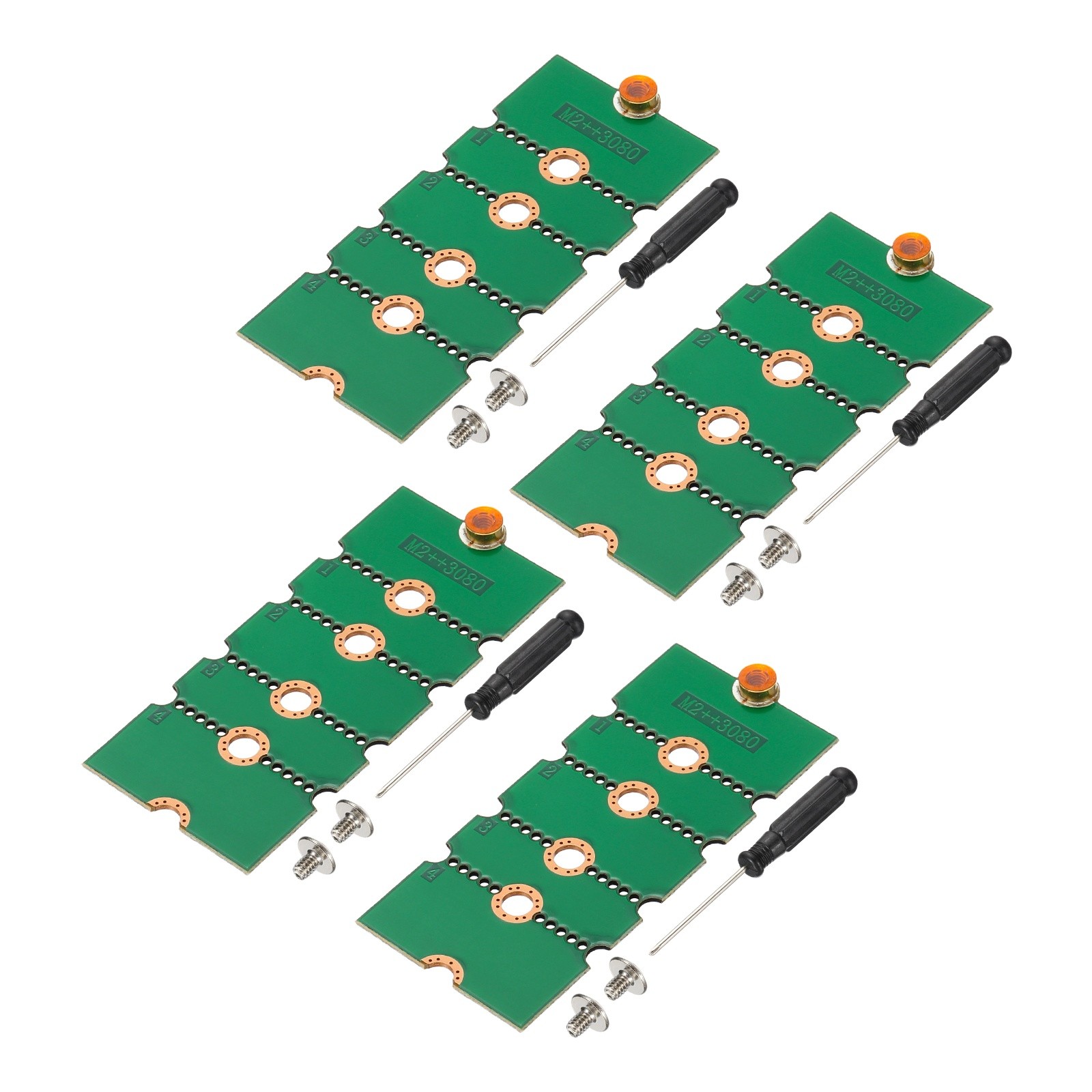 4Pcs M2 SSD Extended Adapter Card Transfer 2230 2242 2260 2280 Screwdriver Green