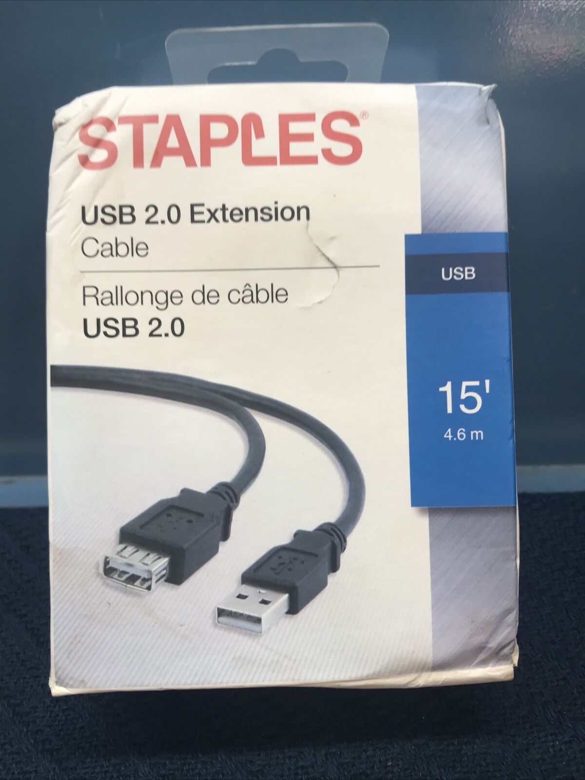 Staples USB 2.0 Extension Cable, 15 Foot, NEW Sealed Package**