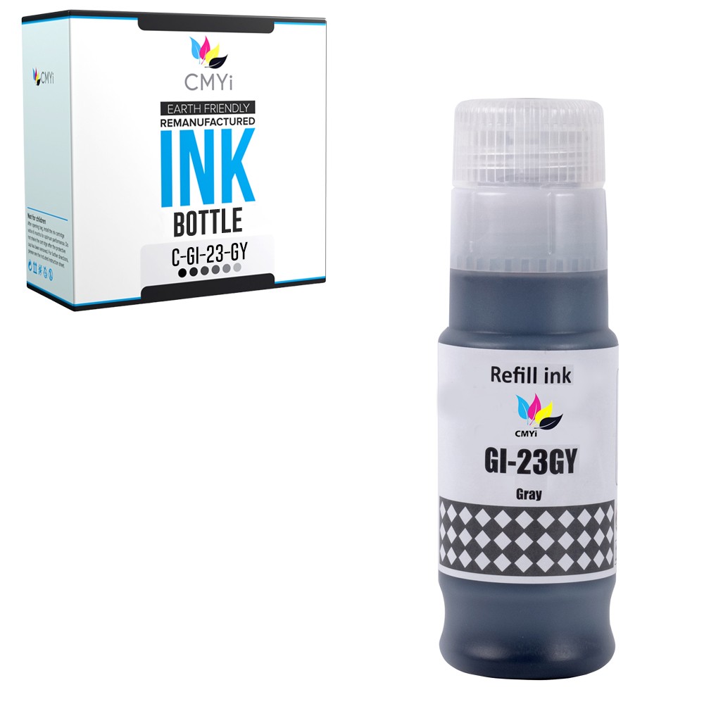 1-Pack Compatible CMYi GI-23 Gray Ink Bottle fits Canon PIXMA G620