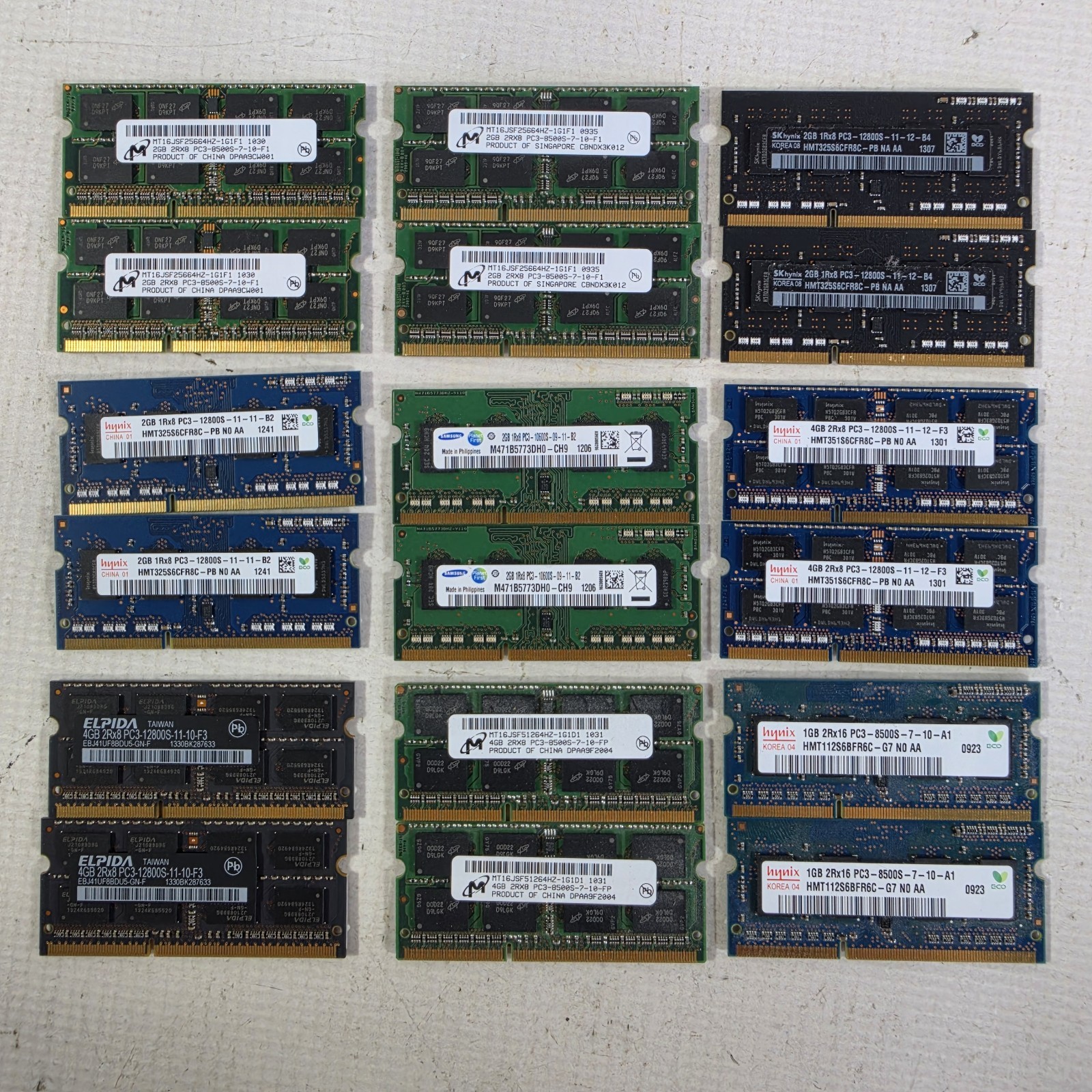 So-Dimm Laptop RAM Memory Pairs LOT (2x1/2/4GB) (46GB TOTAL) PC Macbook Used