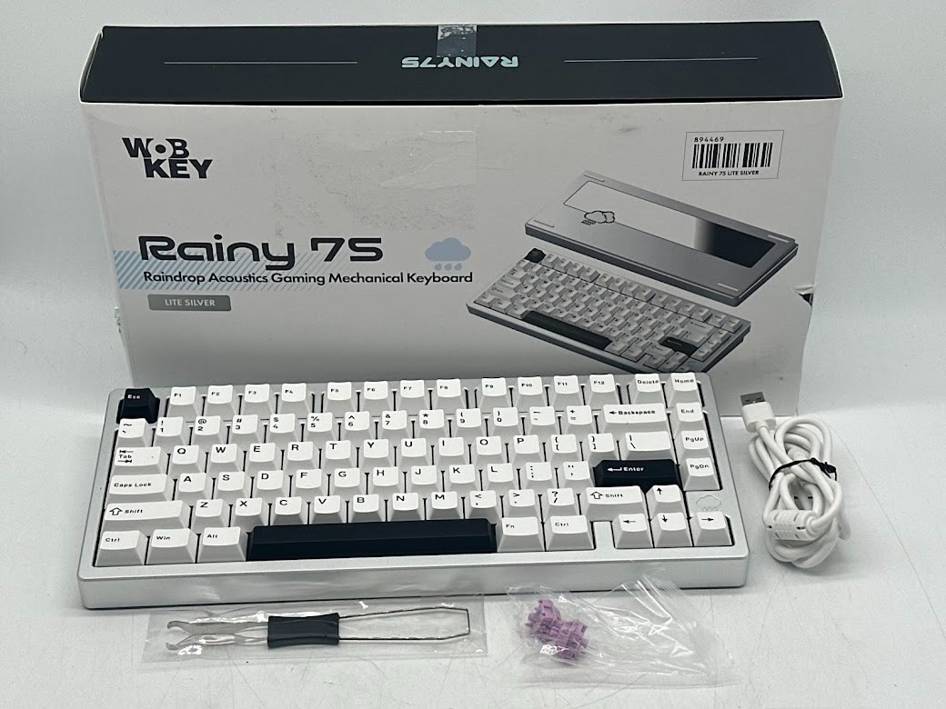 Wobkey Rainy 75 Gaming Mechanical Keyboard, Lite Silver