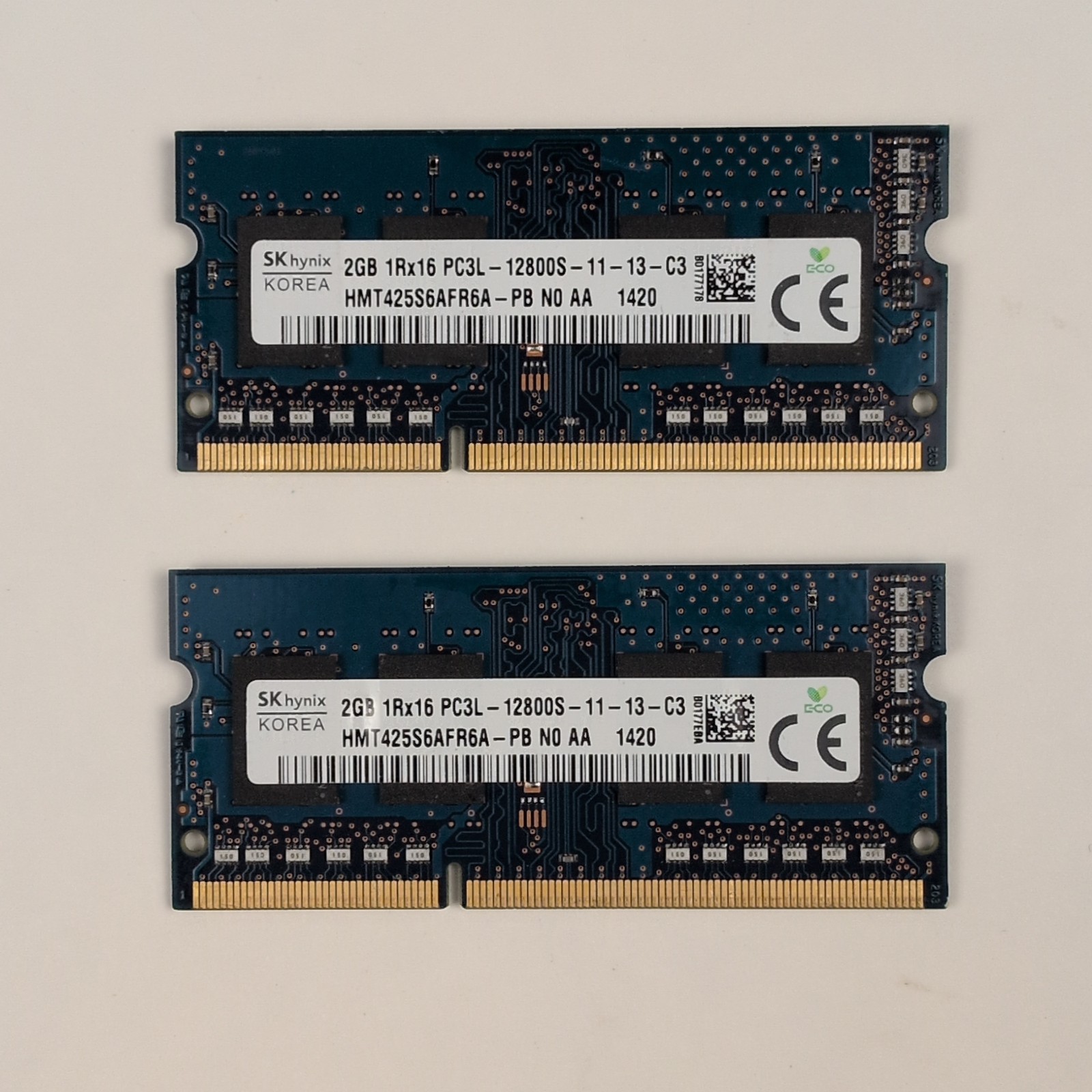 SK hynix 4GB Kit (2x2GB) DDR3L PC3L-12800S 1600MHz Laptop Memory HMT425S6AFR6A