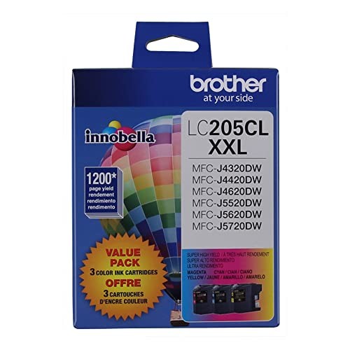 Brother Super High Yield Color Ink Cartridge, LC2053PKS, 3 Pack, LC205