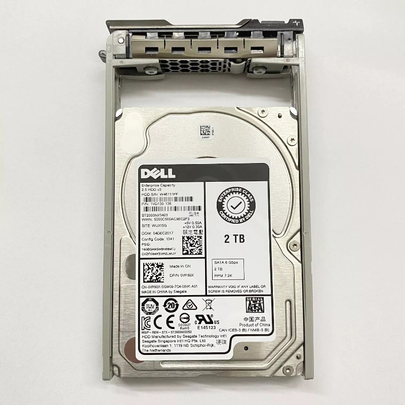 FOR Dell 2TB 0VR92X 2.5" 6Gb/s 7.2k SATA VR92X ST2000NX0423 HDD with Tray Caddy
