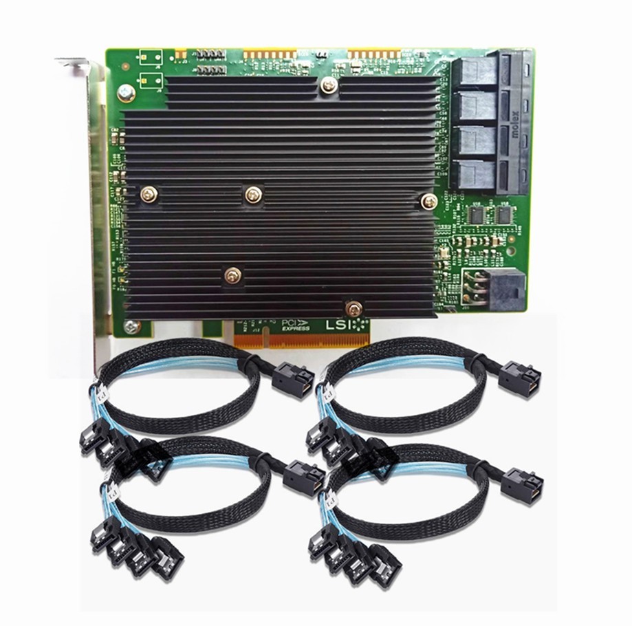 LSI 9300-16i 16 Port 12Gbps SAS 3 Host Bus Adapter  ZFS IT-Mode 4*SFF-8643 SATA
