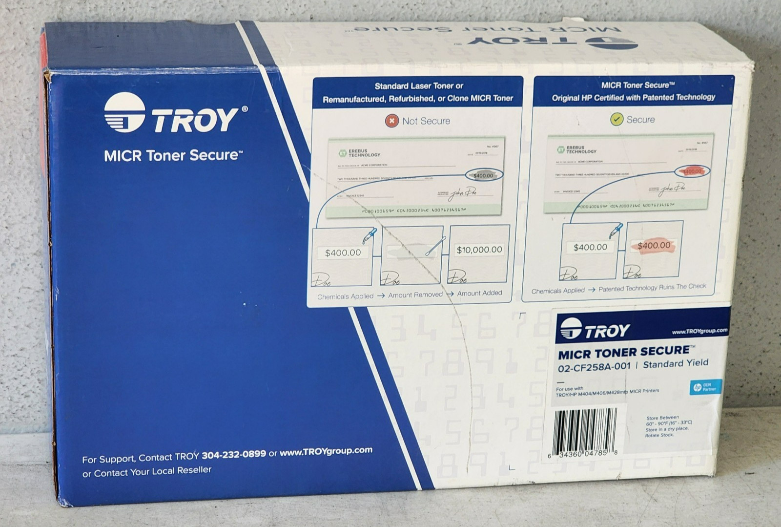 Troy 02-CF258A-001 M404/M406/M428 MICR Black Toner Cartridge Genuine New Sealed