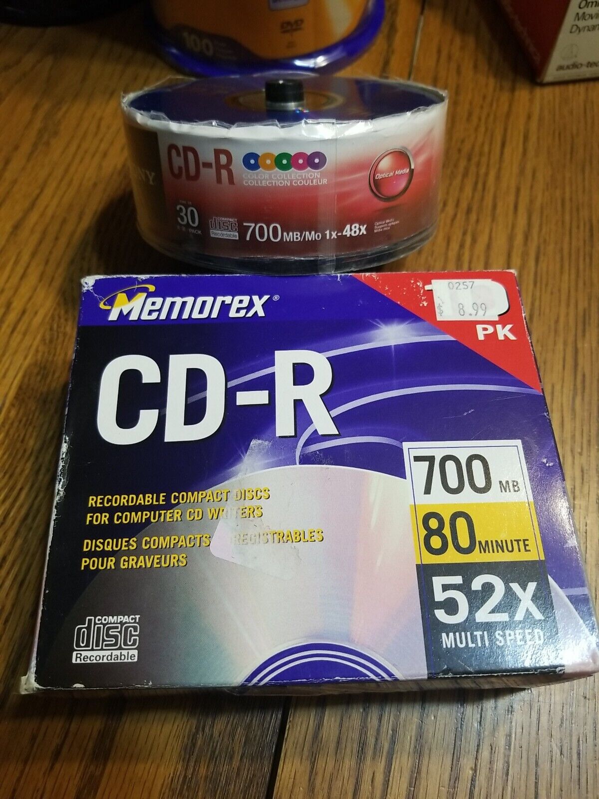 30 SONY Blank 48X CD-R Optical Media Recordable 700MB Media Disc. PLUS 9 Memorex