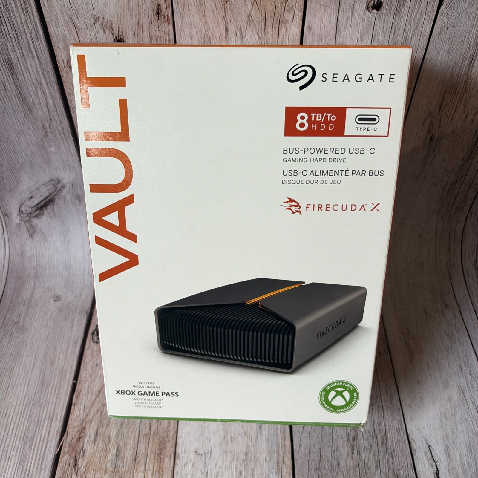 SEAGATE VAULT FIRECUDA X 8TB BUS-POWERED USB-C GAMING HARD DRIVE / NEW