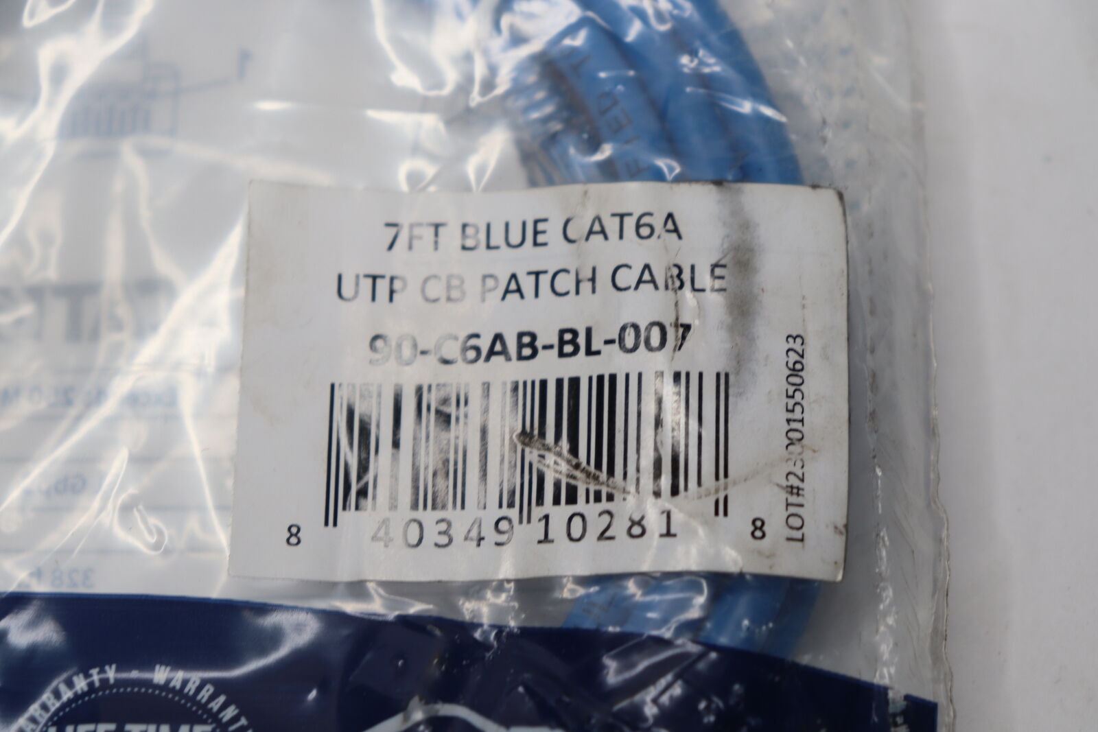 Weltron UTP CB Patch Cable Cat6a Blue 7' 90-C6AB-7BL