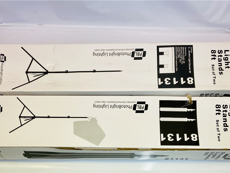 PhotoBright 81131 Studio Light Stand 8 Ft w/ Carry Case Lot of 2 In Original Box