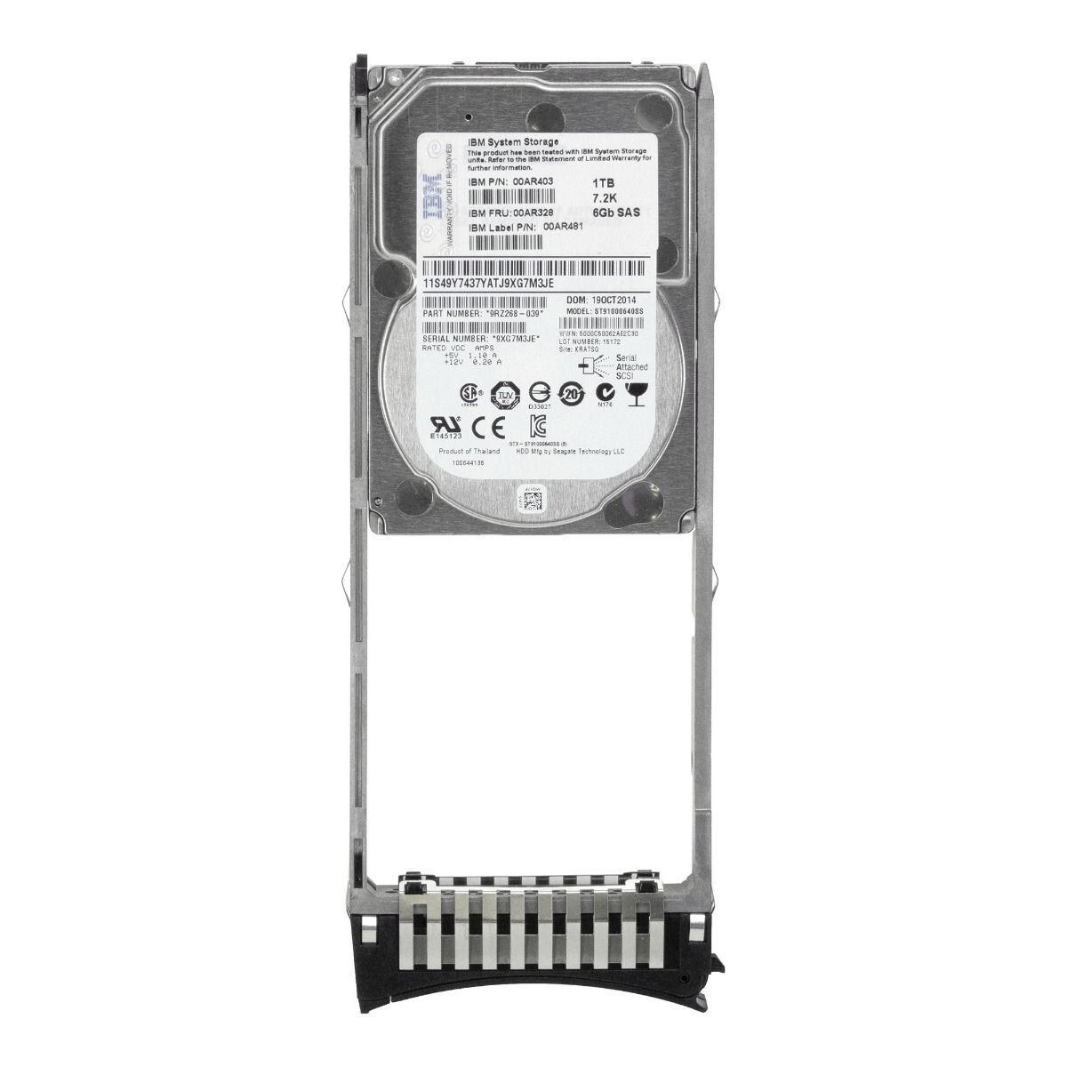 Hard Drive IBM 00AR328 00AR403 ST91000640SS 1TB 7200RPM 64MB SAS-2 2.5" Inch