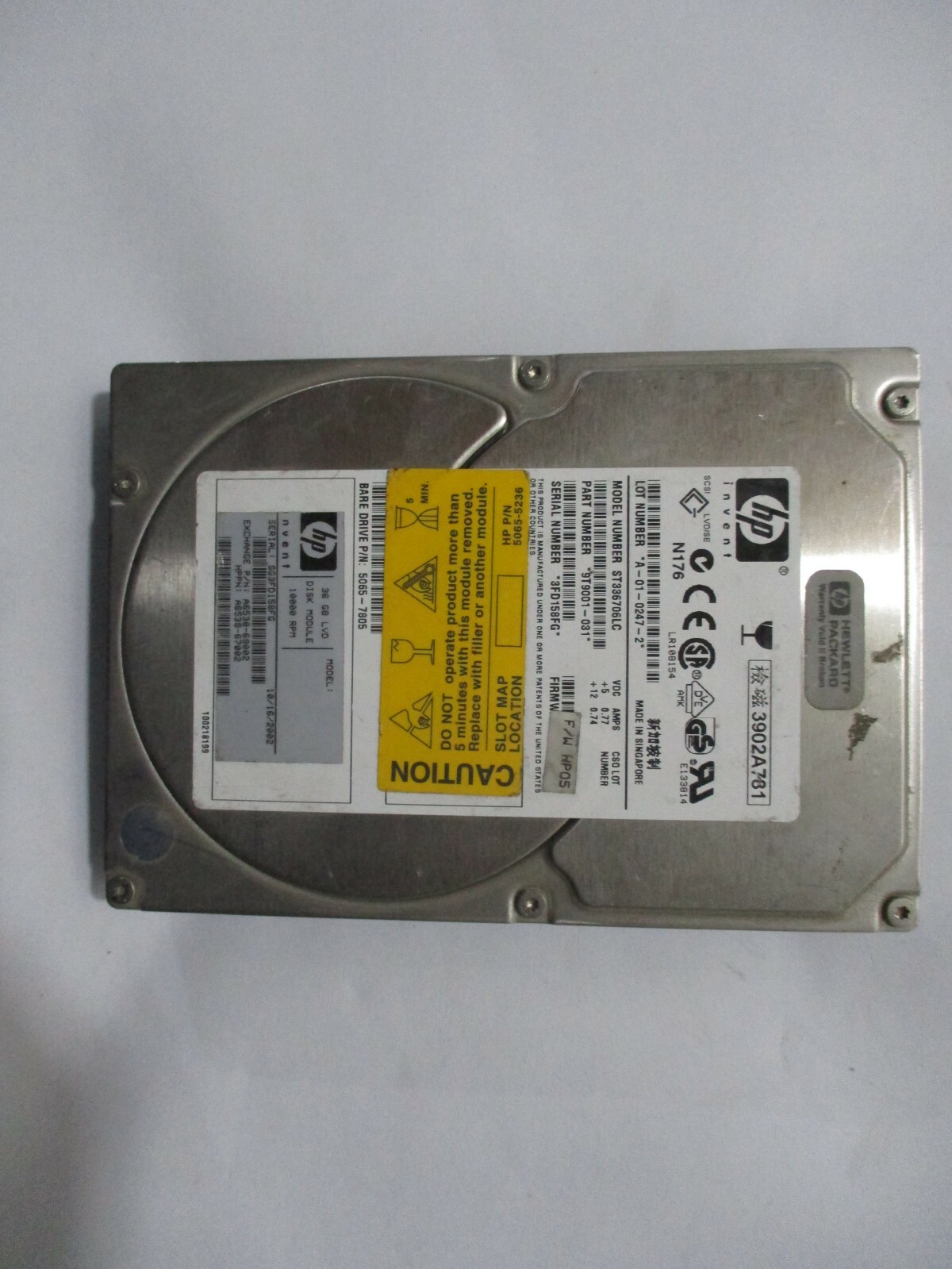  HP ST336706LC  9T9001-031 36GB 10K A6538-69001 A6538-67001 F/W: HP05
