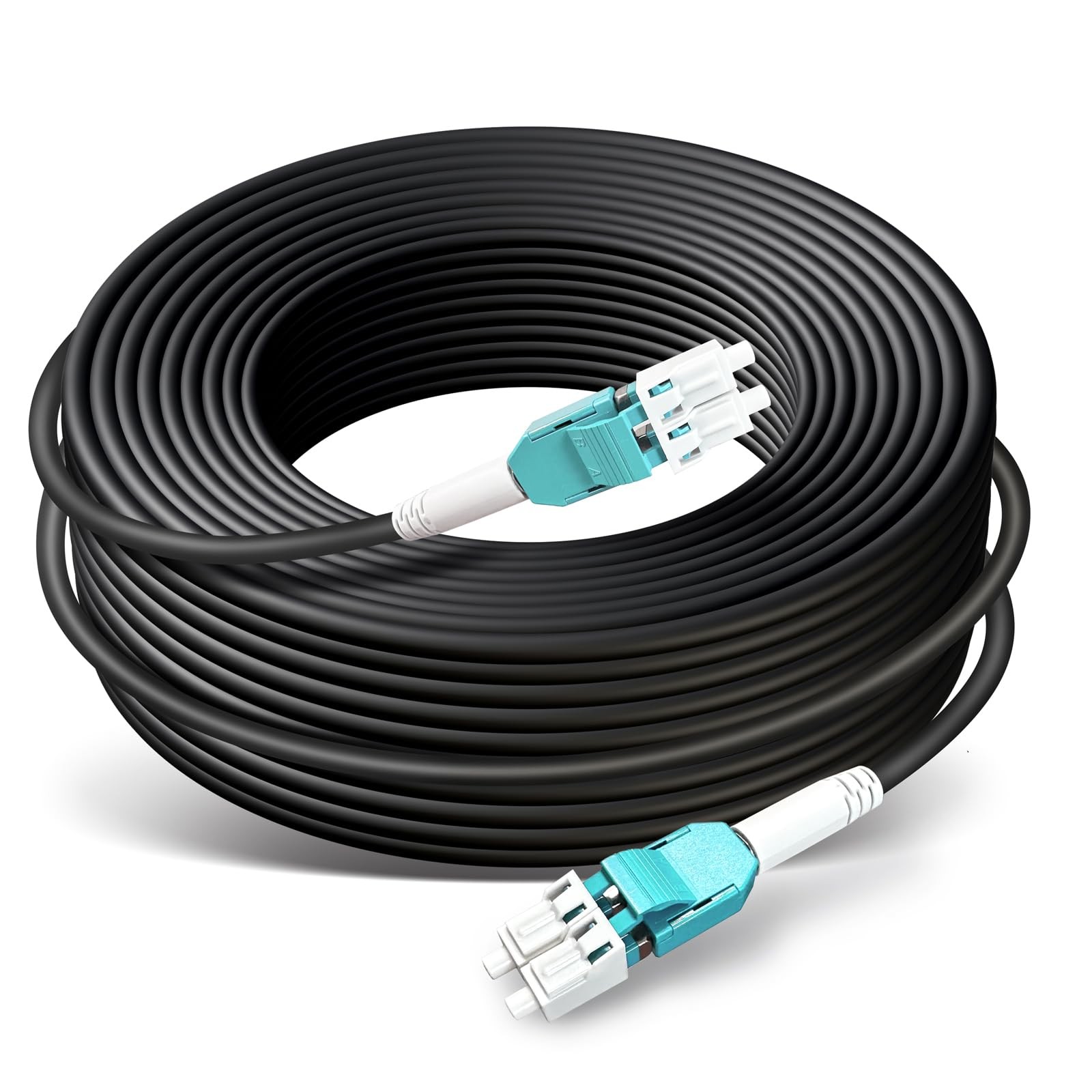 100ft/30m OD5mm Industrial TPU OM3 Fiber LC Outdoor Armored Fiber Cable