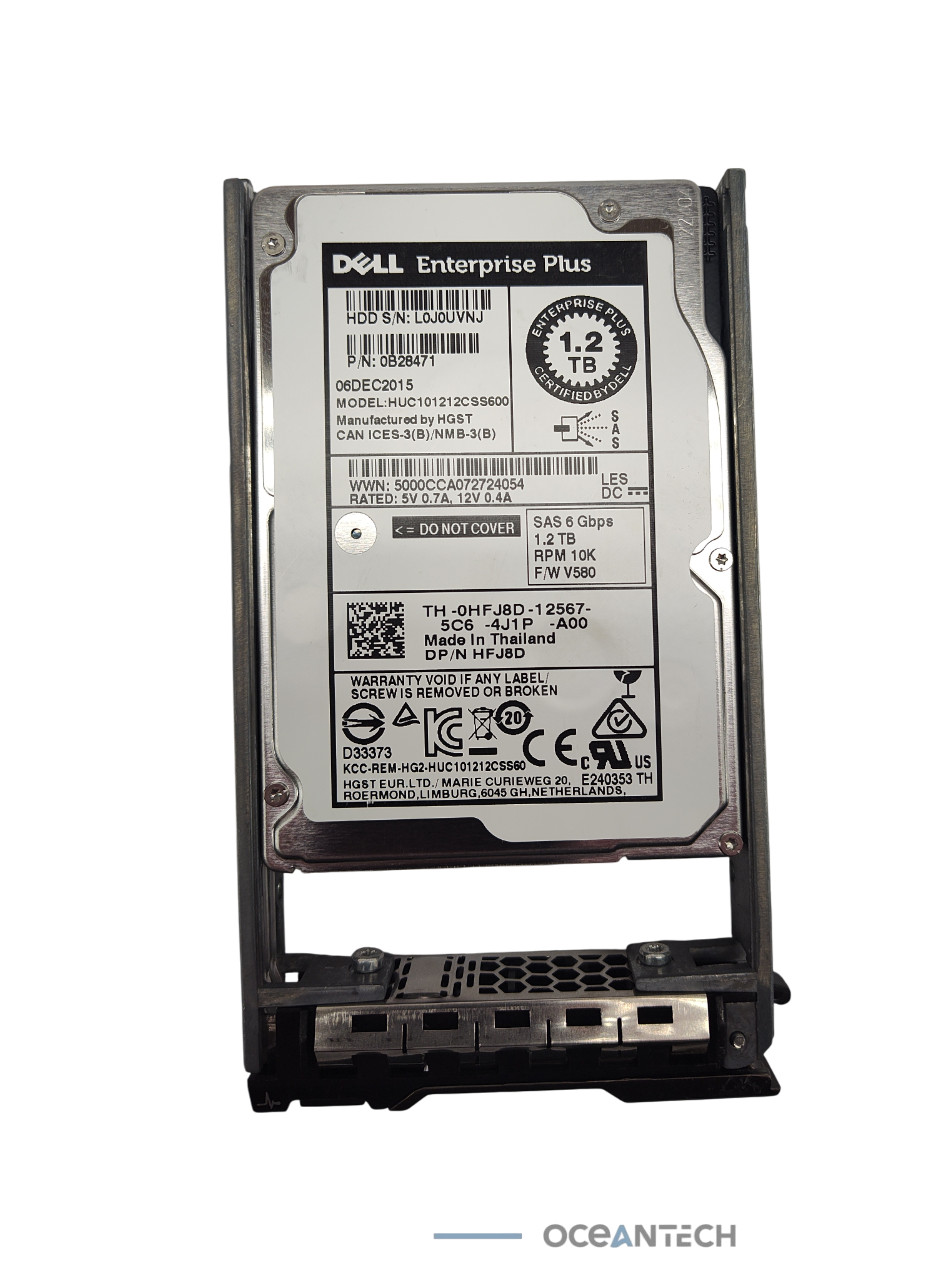 Dell HFJ8D 1.2TB 10KRPM 6Gbps 2.5in SAS Enterprise Plus HDD Grade A