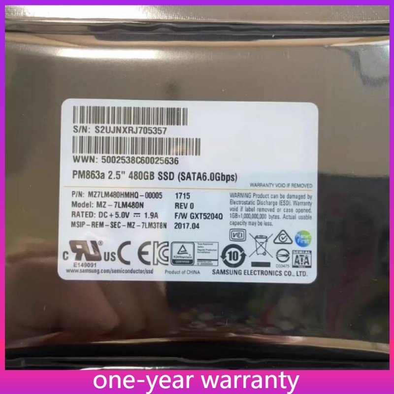 1PCS MZ 7LM480N Samsung PM863A 480GB SATA 6GB SSD 2.5" MZ-7LM480N MZ7LM480HMHQ-