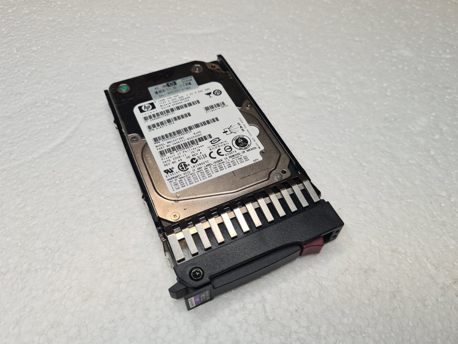 459889-002-HP 72GB 15K SAS 2.5 SAS HDD W/ Caddy
