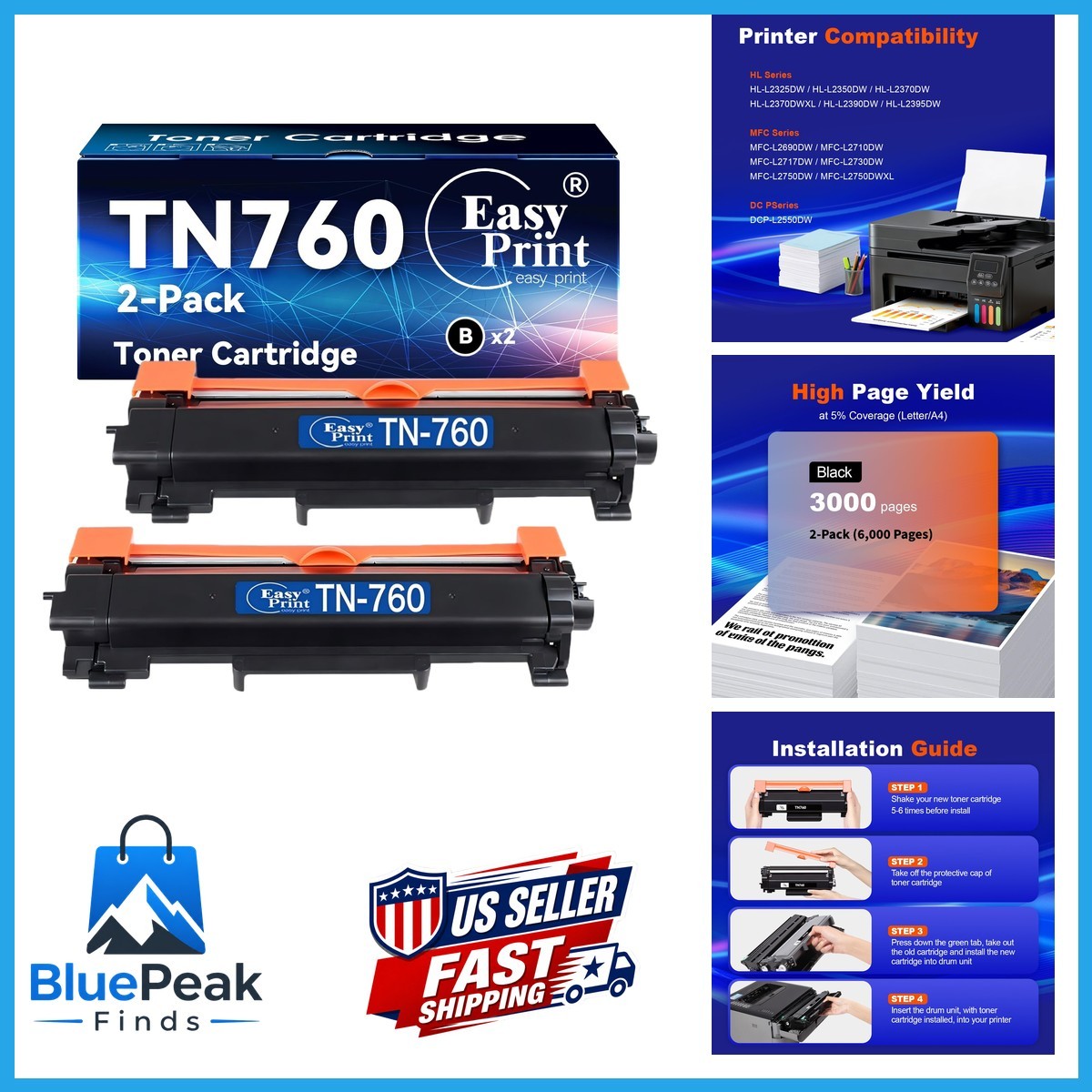 EASY PRINT EASY PRINT Compatible For Brother TN730 TN760 Toner Cartridge