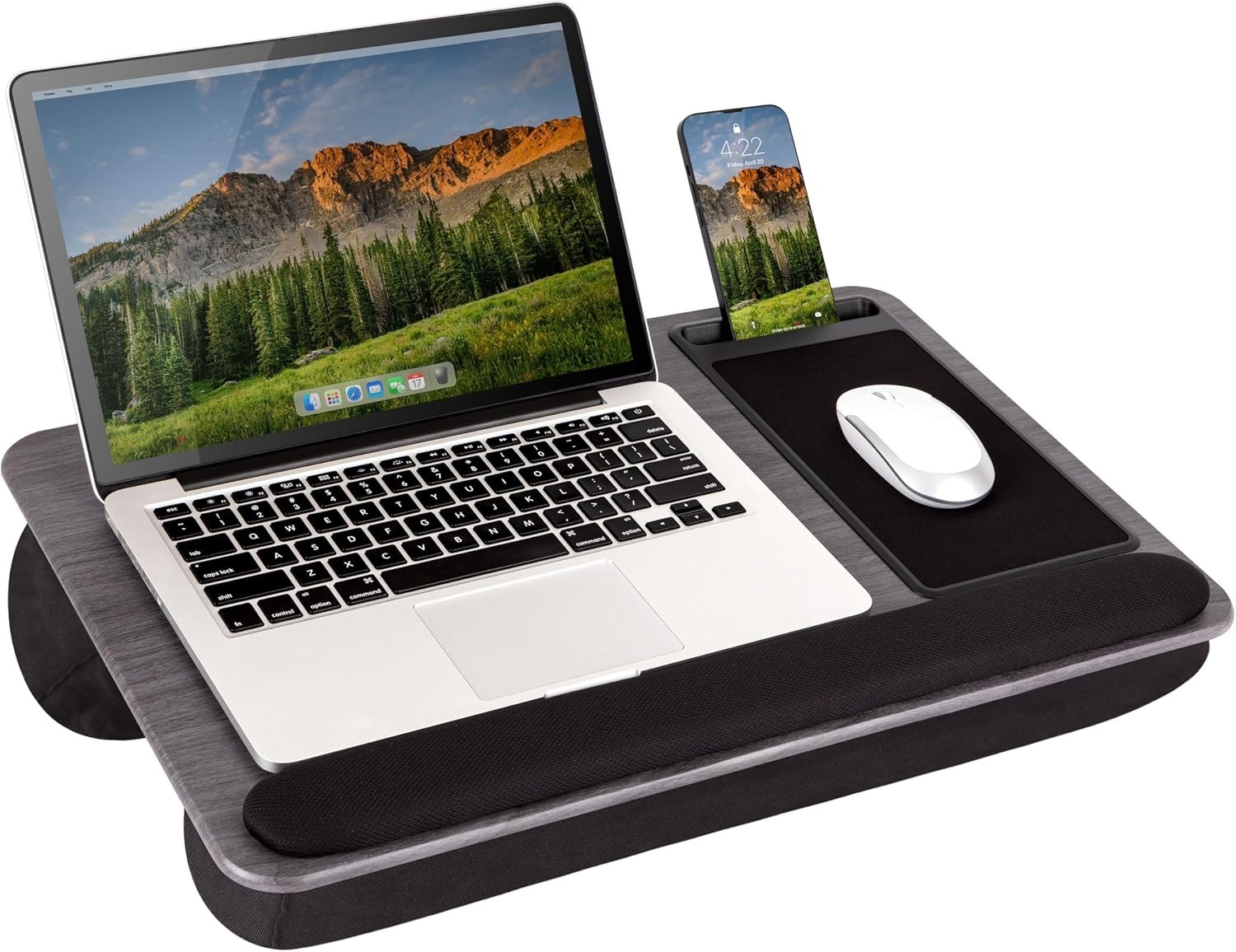  Home Office Pro Lap Desk - Gray Woodgrain, Fits 15.6” Laptops