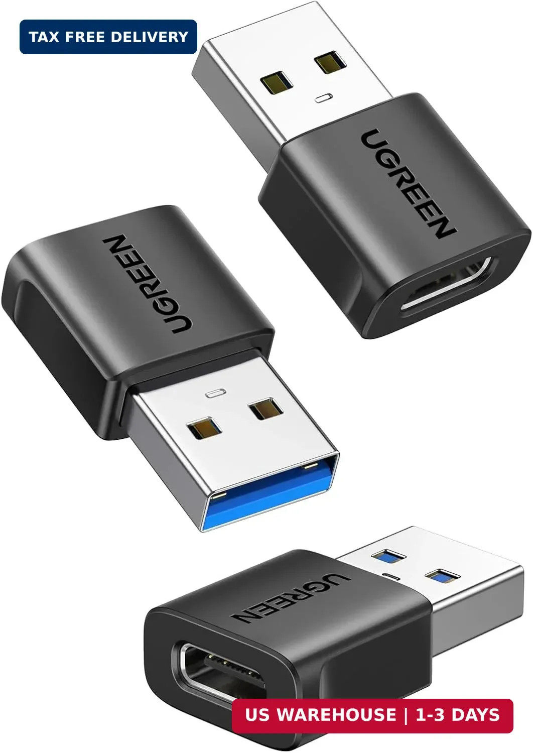 UGREEN USB to USB C Adapter 3Pack, USB C Female to USB Male Adapter 10Gbps Type