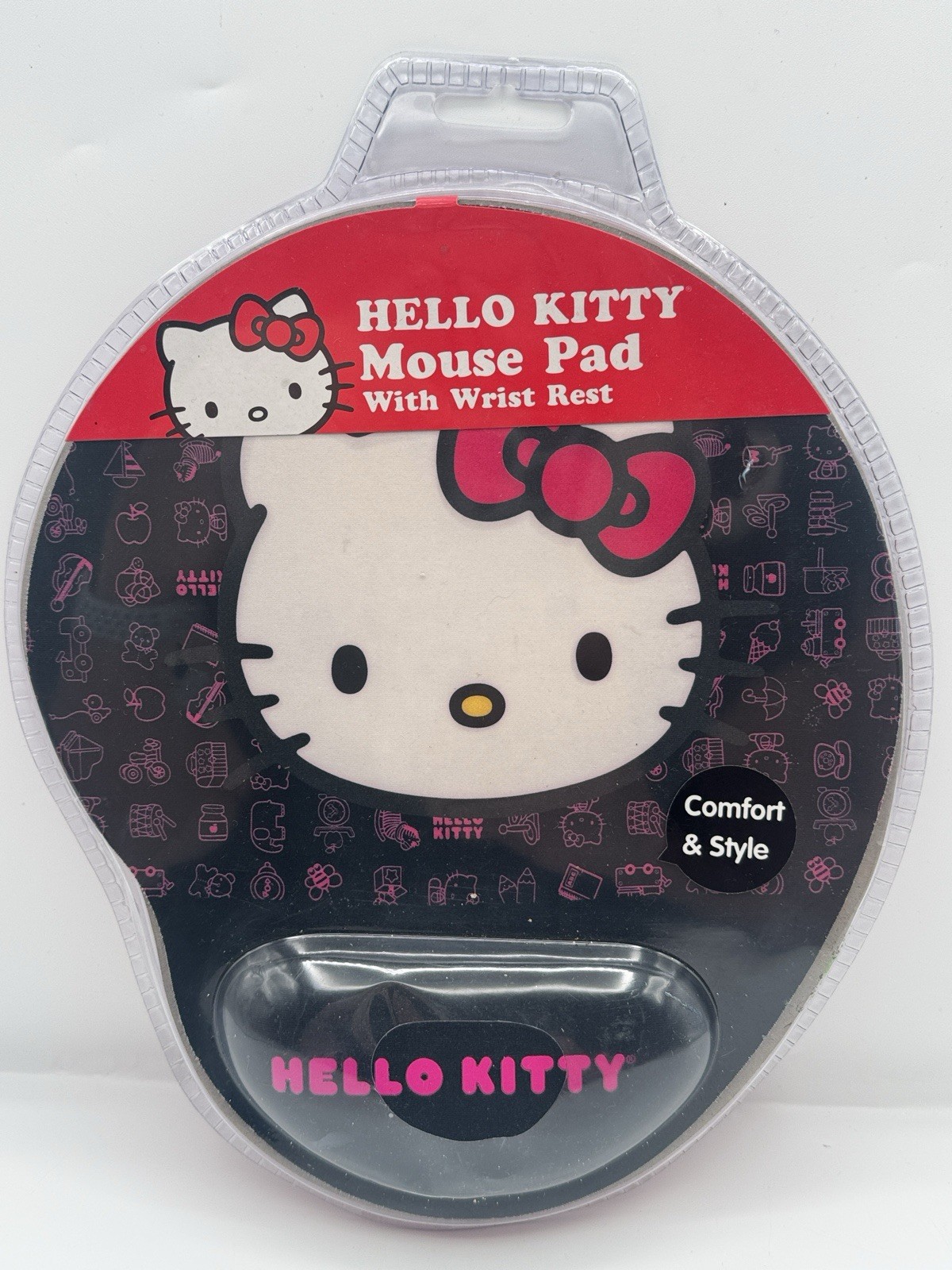 Hello Kitty 2010 Mouse Pad Black Pink Sakar Sanrio New Factory Sealed