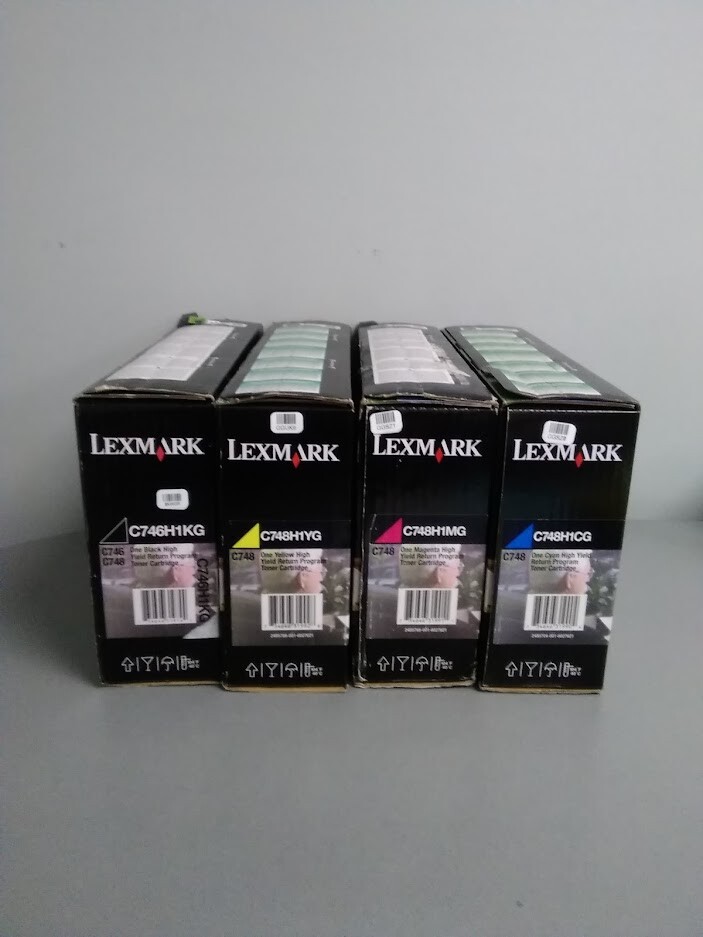 Lexmark C746H1KG.C748H1CG. C748H1MG. C748H1YG Toner Cartridge Set OEM by Lexmark