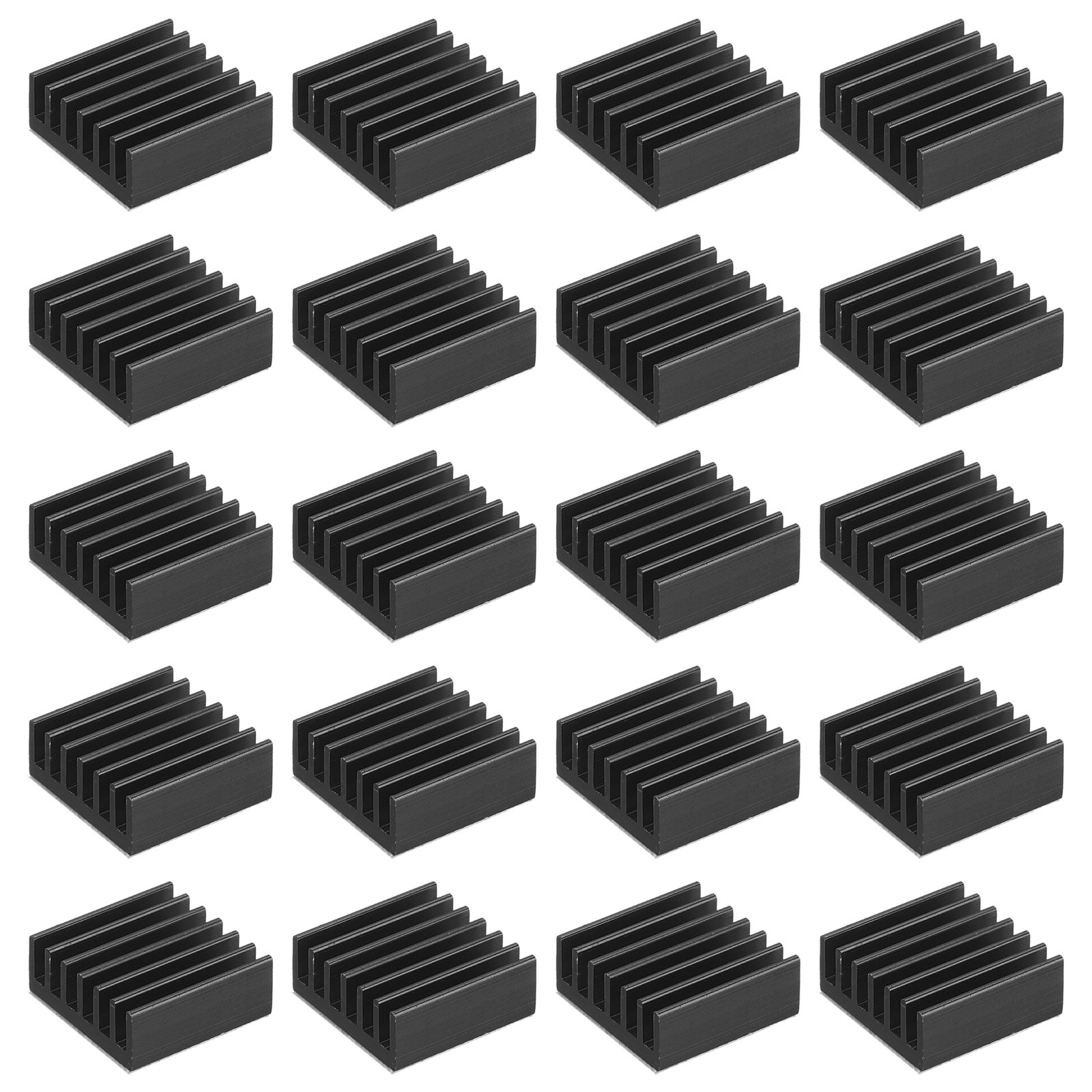 20 Pcs Heatsink 14x14x6mm Aluminum Heat Sink with Thermal Blue Sticker Black