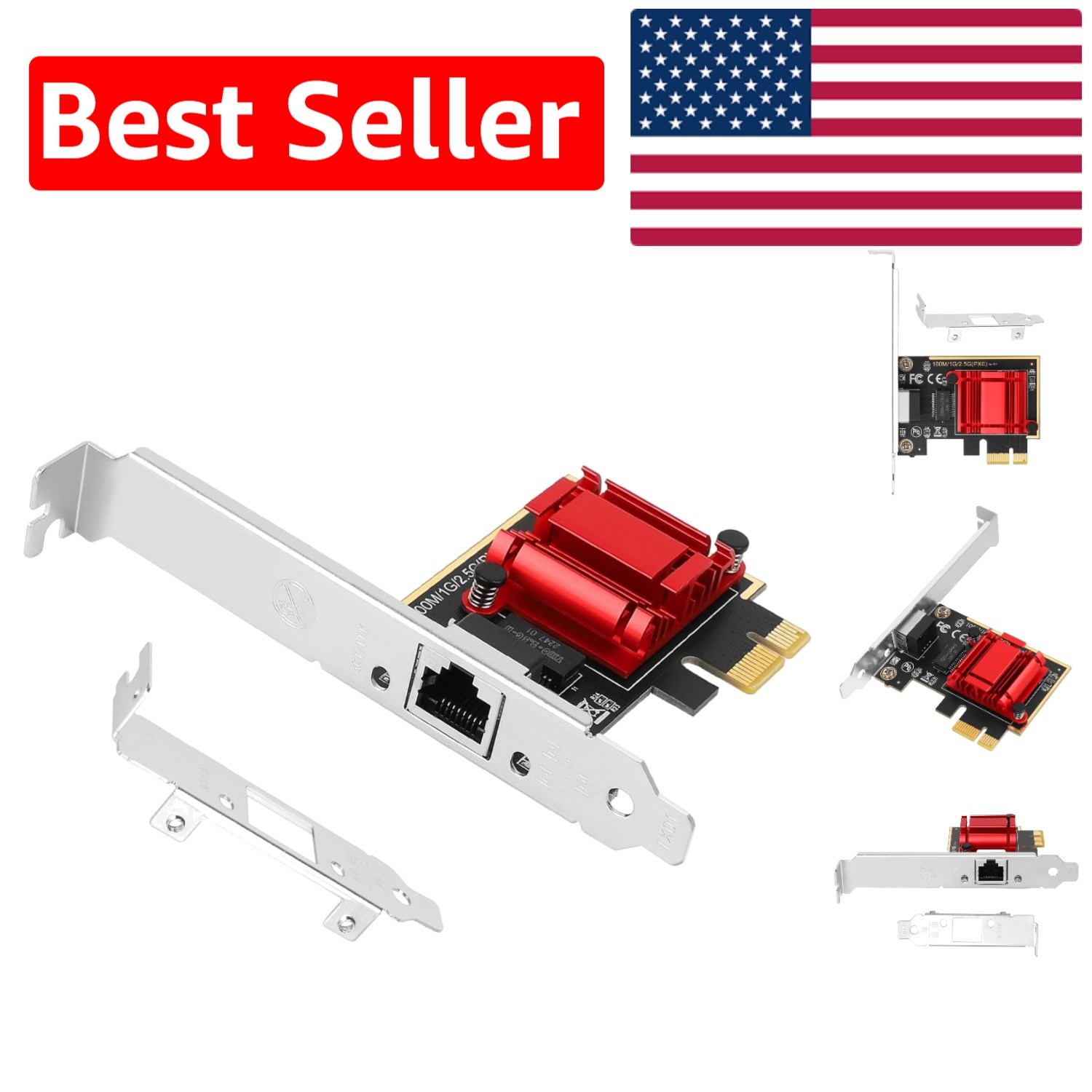 2.5Gb PCI-E Network Card - Realtek 8125B Single RJ45 Port for Fast Connectivity