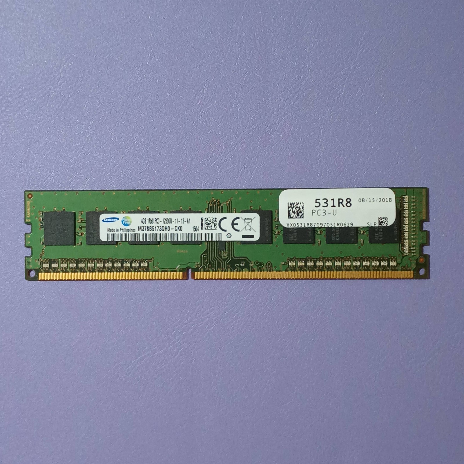 Samsung 4GB 1Rx8 PC3-12800U-11-13-A1 DDR3 1600MHz Desktop RAM M378B5173QH0-CKO