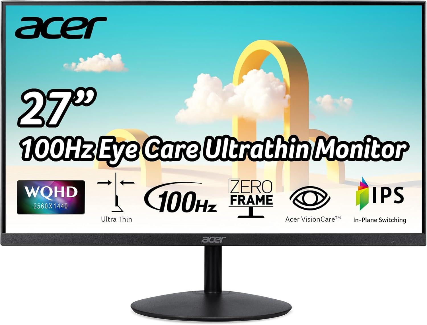 SB272U Ebiip 27" WQHD 2560X1440 IPS Zero-Frame Gaming Office Monitor | AMD Frees