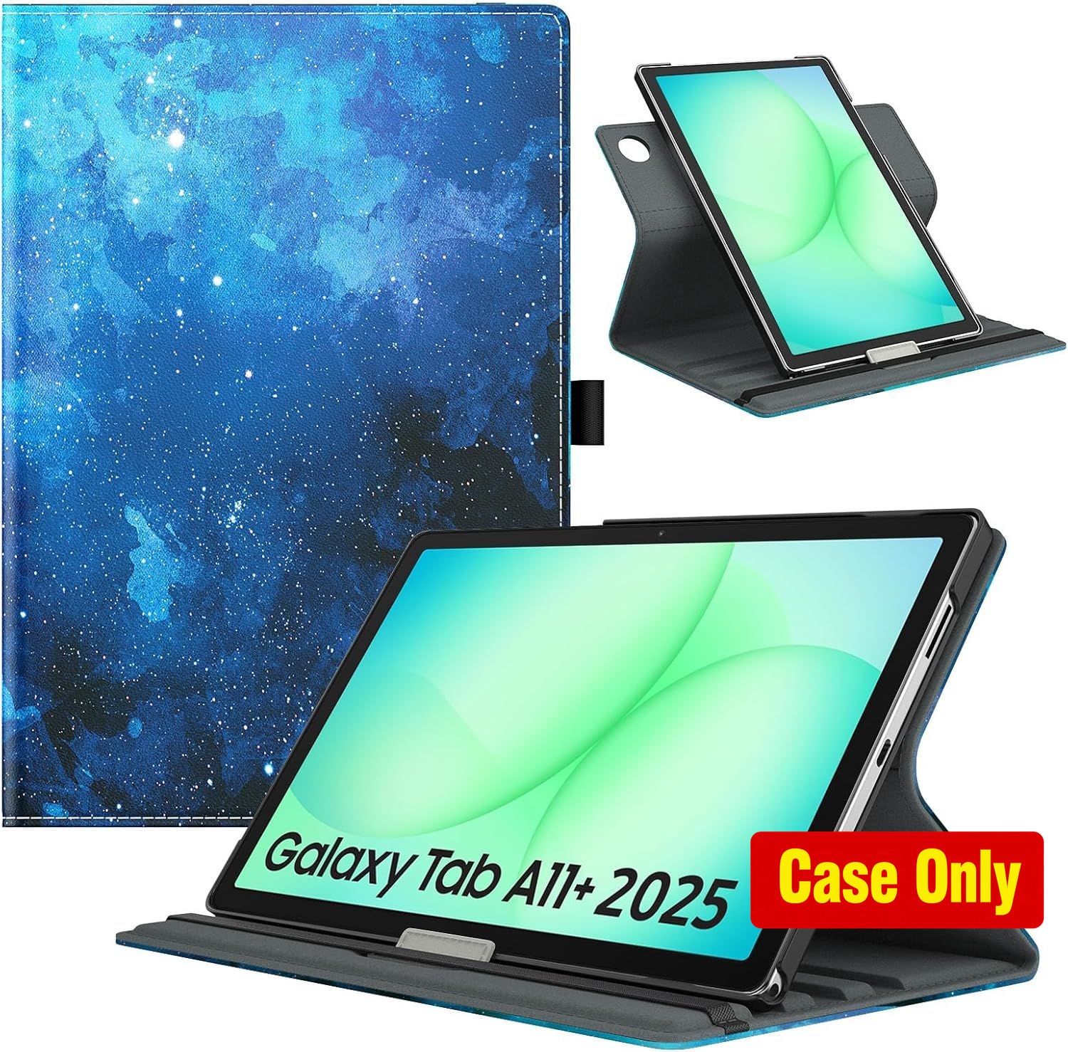 Case for Samsung Galaxy Tab A11+ 11" - Rotating Design, Blue Starry Pattern