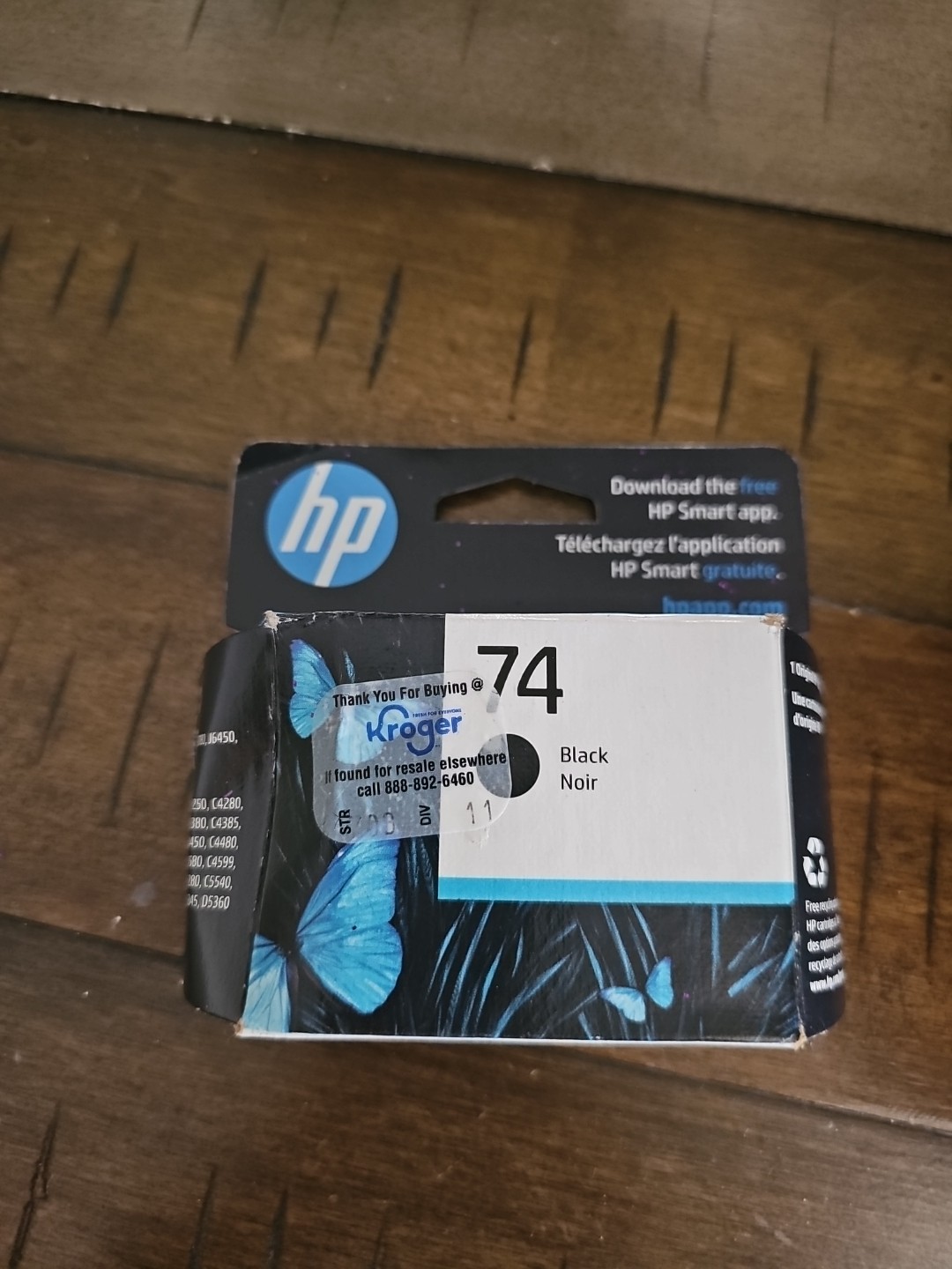 HP 74 Original Ink Cartridge Black DeskJet OfficeJet Expired October 2024