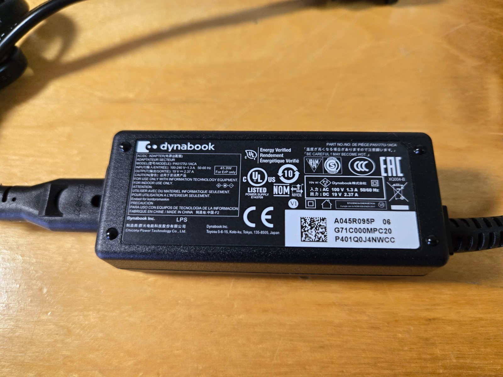 Lof of 5 OEM Toshiba Dynabook  AC Adapter Charger  PA5177U-1ACA EDU-10 & EDU-11