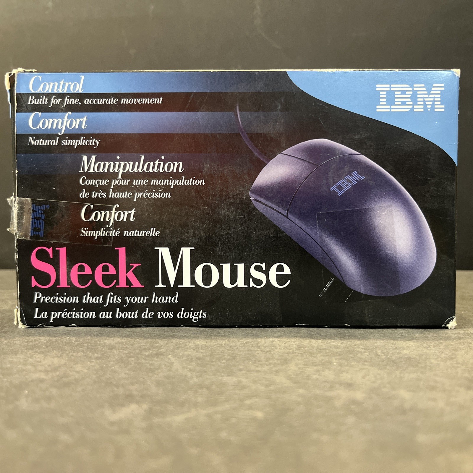 Vintage IBM Black Sleek Mouse 28L3673 - New in Open Box