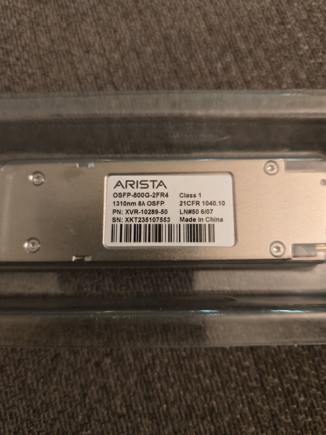 Genuine ARISTA OSFP-800G-2XDR4 800GBASE OSFP transceiver XVR-10289-50  - NEW