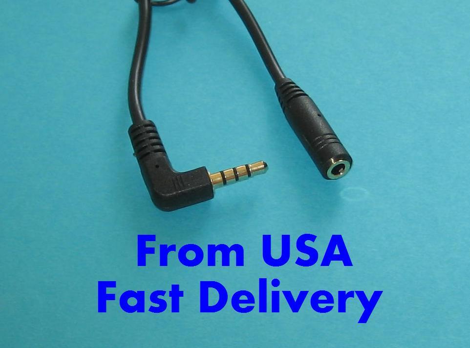 5 PK 3ft 3.5mm TRRS 4pole 3ring AV Right Angle male to female extension** cable