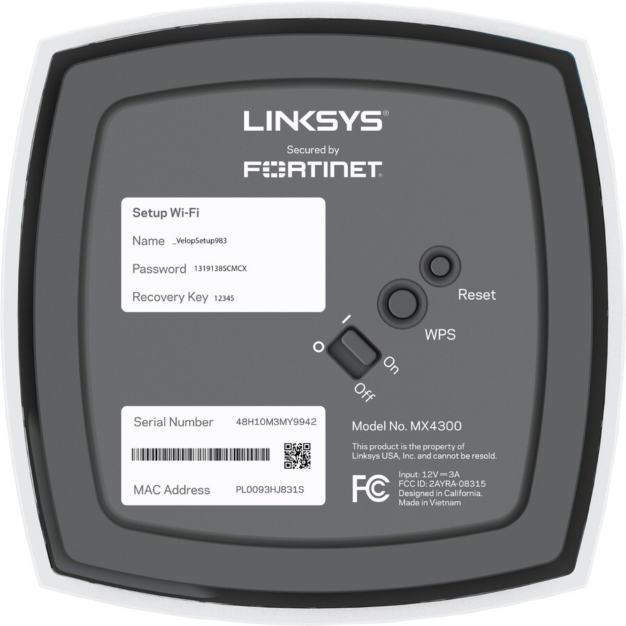 Linksys HomeWRK MX4300 Triband WiFi 6 42Gbps LN1301 Router  White G1N