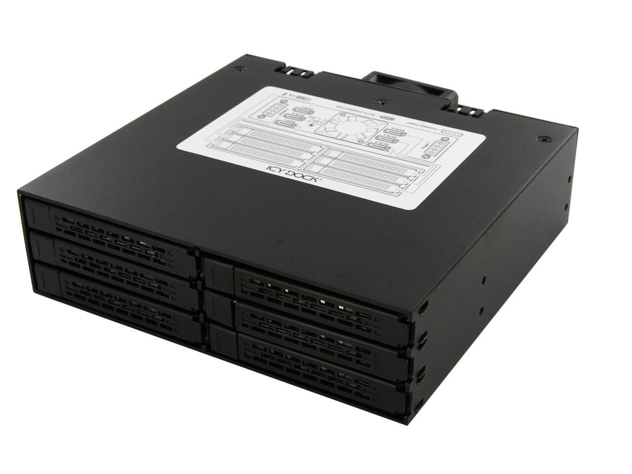 ICY DOCK ToughArmor MB996SP-6SB 6 Bay 2.5 SATA HDD SSD Full Metal 5.25 Rack Cage
