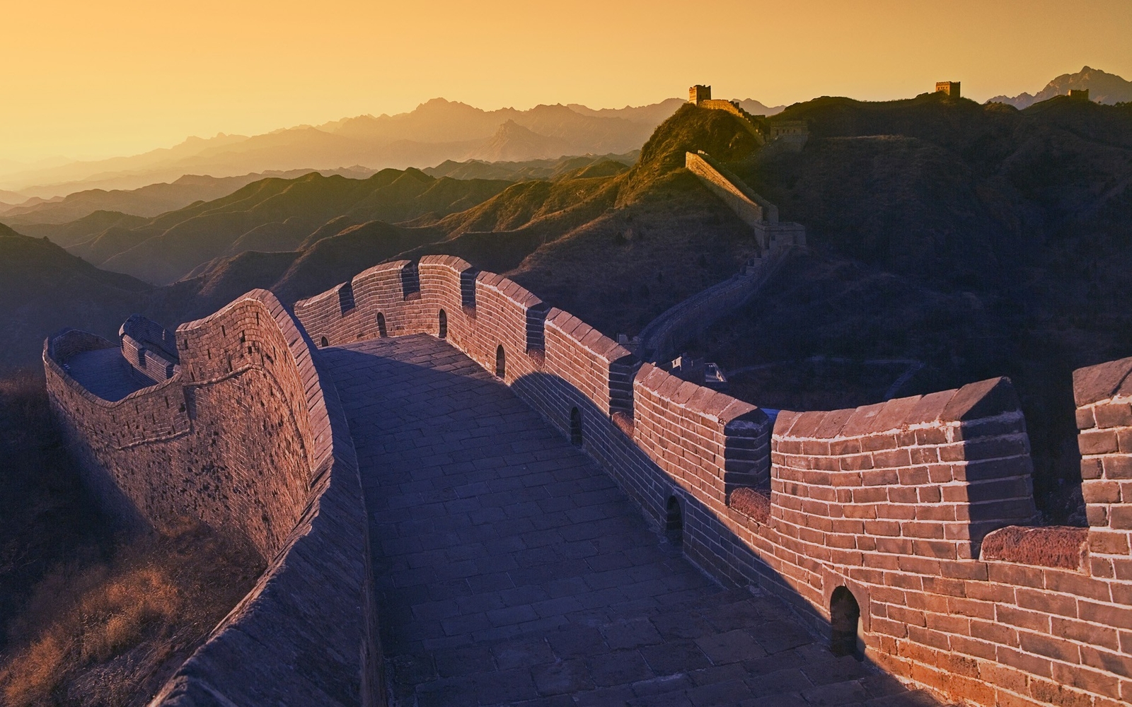 Landscape china great wall of architecture sunset hills Custom Gaming Mat Desk