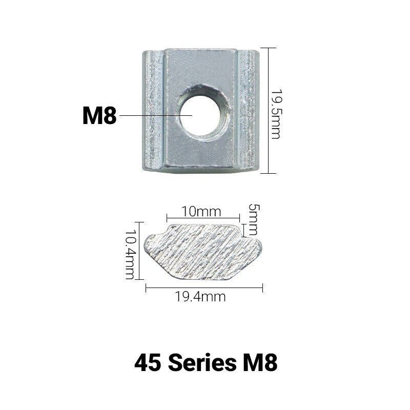 20PCS Sliding T Nut M8 M10 for 20|30|40|45 Series Aluminum Profile